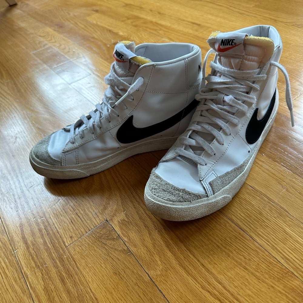 Nike Women’s White and Black High-Top Sneakers